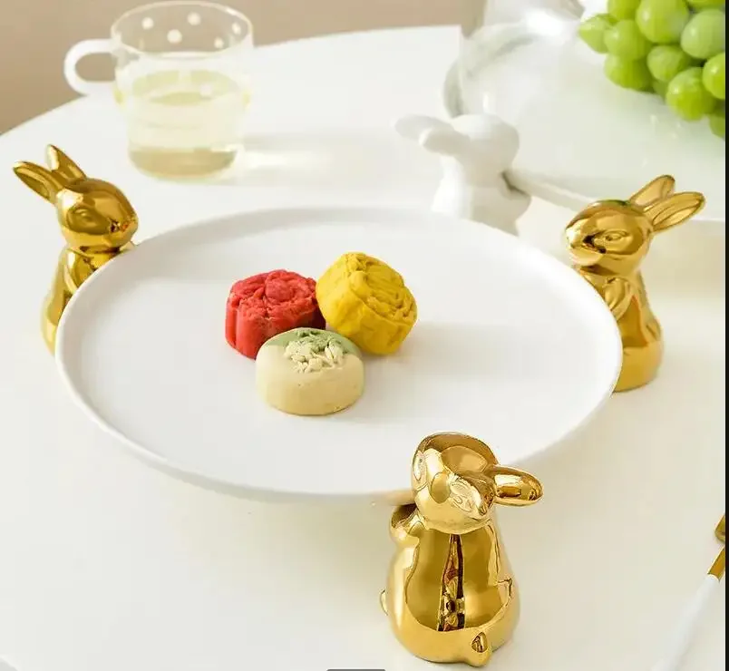 

Ceramic Fruit Plate Living Room Rabbit Snack Wedding Party Dessert Display Home Decoration Food Tableware
