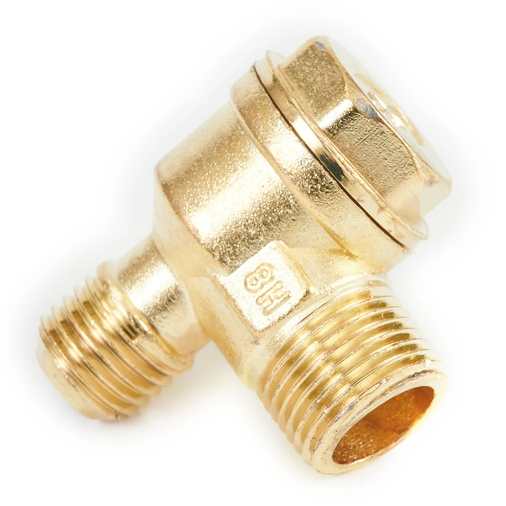 Zinc Alloy 3-Way Check Valve For Air Compressor System Featuring Male Thread Ports For Pneumatic Tank And Pump