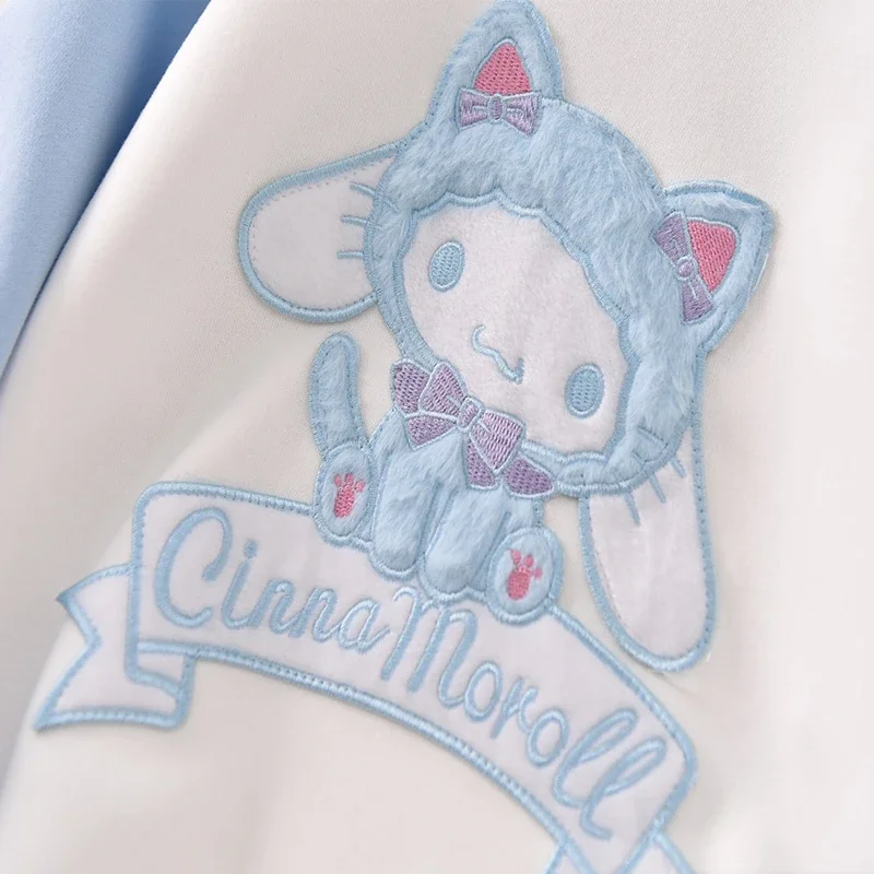 

New Cinnamoroll Clothes Sanrio Kawaii Anime Autumn Children Hoodie Girl Heart Sweet Cute Cartoon Round Neck Casual Top Kid Gift