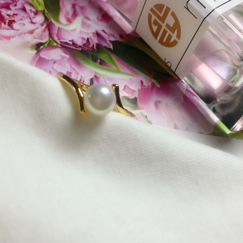 Fashion pearl ring, Korean version simple adjustable ring, handmade pearl rings for teens，Woman stainless steel rings