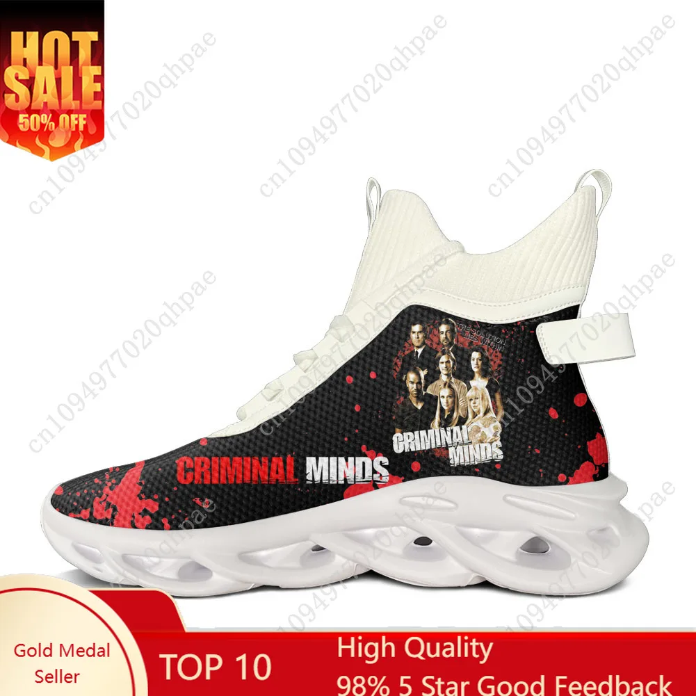 

Кроссовки Criminal Minds High Top Flats для мужчин и женщин, спортивные кроссовки для бега, на шнуровке, из сетчатого материала, обувь на заказ