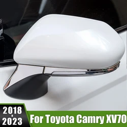 For Toyota Camry XV70 70 2018 2019 2020 2021 2022 2023 Stainless Car Outside Rearview Mirror Trim Molding Cover Sequin Sticker