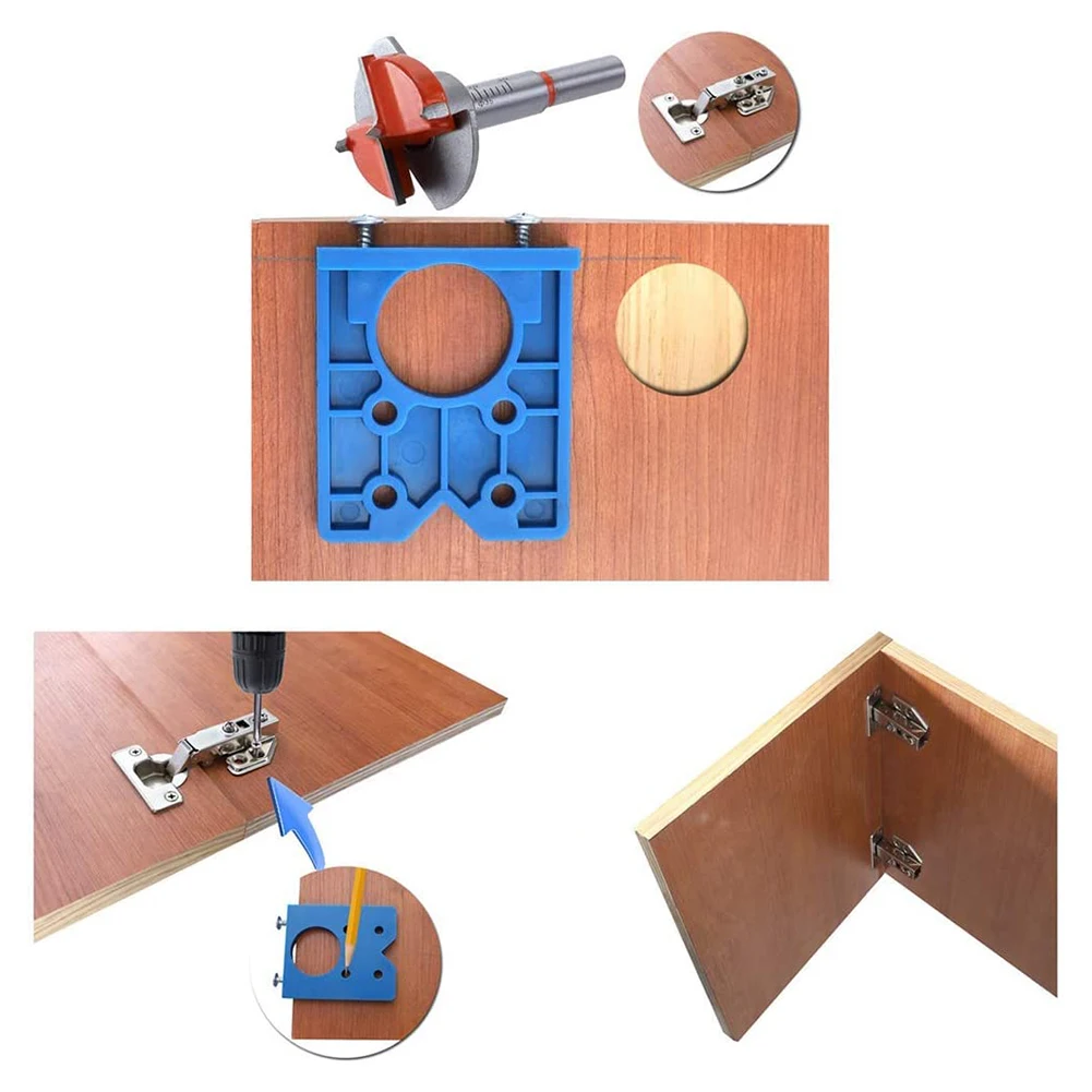 35mm Door Cabinet Guide Locator Strong Toughness Electric Hinge Hole Drilling Jig Conceal Portable Hole Opener Tool