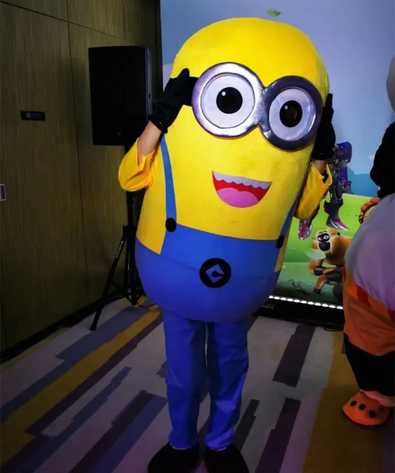 Adult size Cosplay Yellow man Cartoon character Mascot Costume Advertising Fancy Dress Party carnival stage show Surprise props