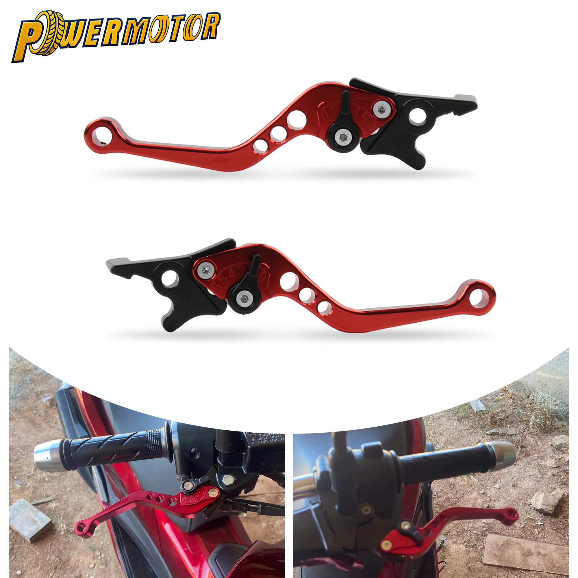 

CNC Aluminum Motorcycle Brake & Clutch Levers 2Pcs Adjustable Universal Motorbike Handle for Dirt Bike ATV Scooter Accessories