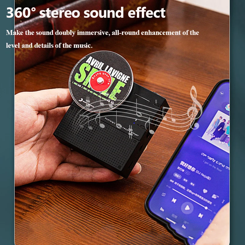 Mini Retro Bluetooth Speaker Portable Vintage Surround Sound Bluetooth Soundar Wireless MP3 Music Player Support TF Card Play