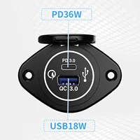 Modified multifunctional car phone charger waterproof car RV yacht QC PD dual QC3.0 USB fast charging working voltage 12-24V