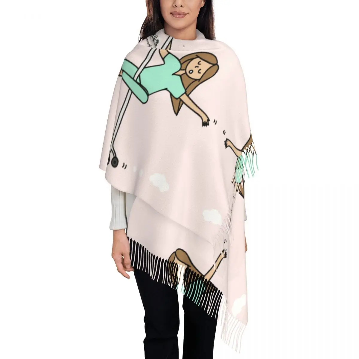 

Персонализированный принт Enfermera En Apuros, медицинский шарф для доктора и медсестры, мужские и женские зимние теплые шарфы, шаль, накидка