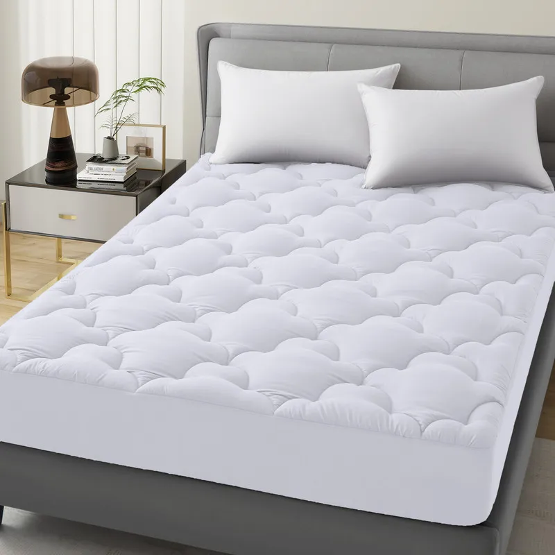 Mattress Pad Pillow Top Quilted Fitted Mattress Cover Mattress Protector Stretches Up 8-21