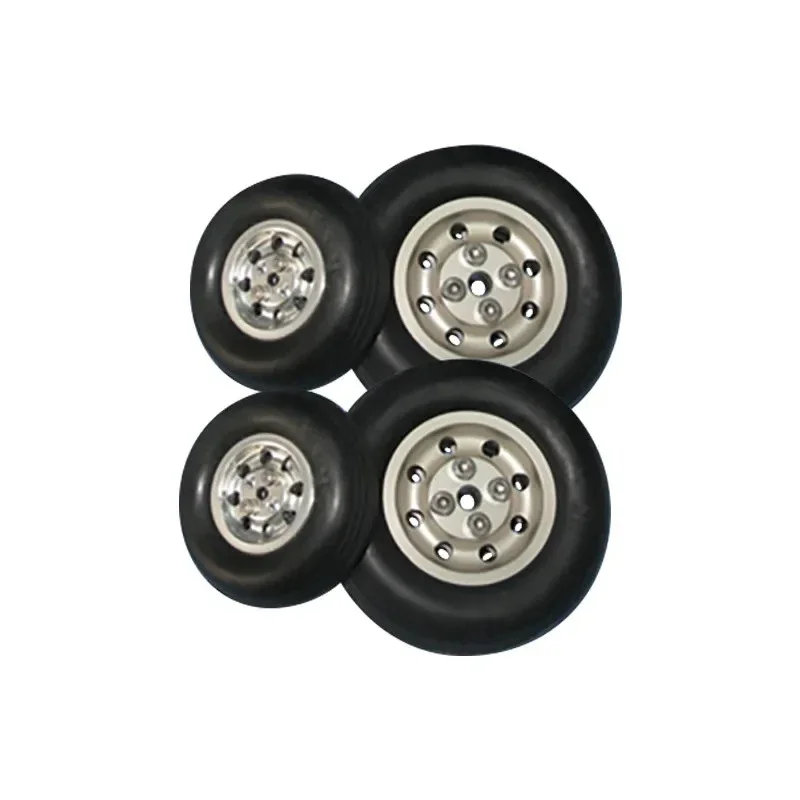 Roue en caoutchouc de moyeu en aluminium XAERO-remplacement de pneu de train d'atterrissage d'avion RC-jante et essieu usinés CNC durables