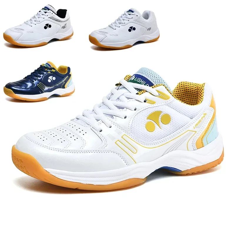 

2026 Brand Dark Blue Men Women Non Slip White Badminton Footwear Women Badminton Court Shoes Comfortable Outdoor Sneakers