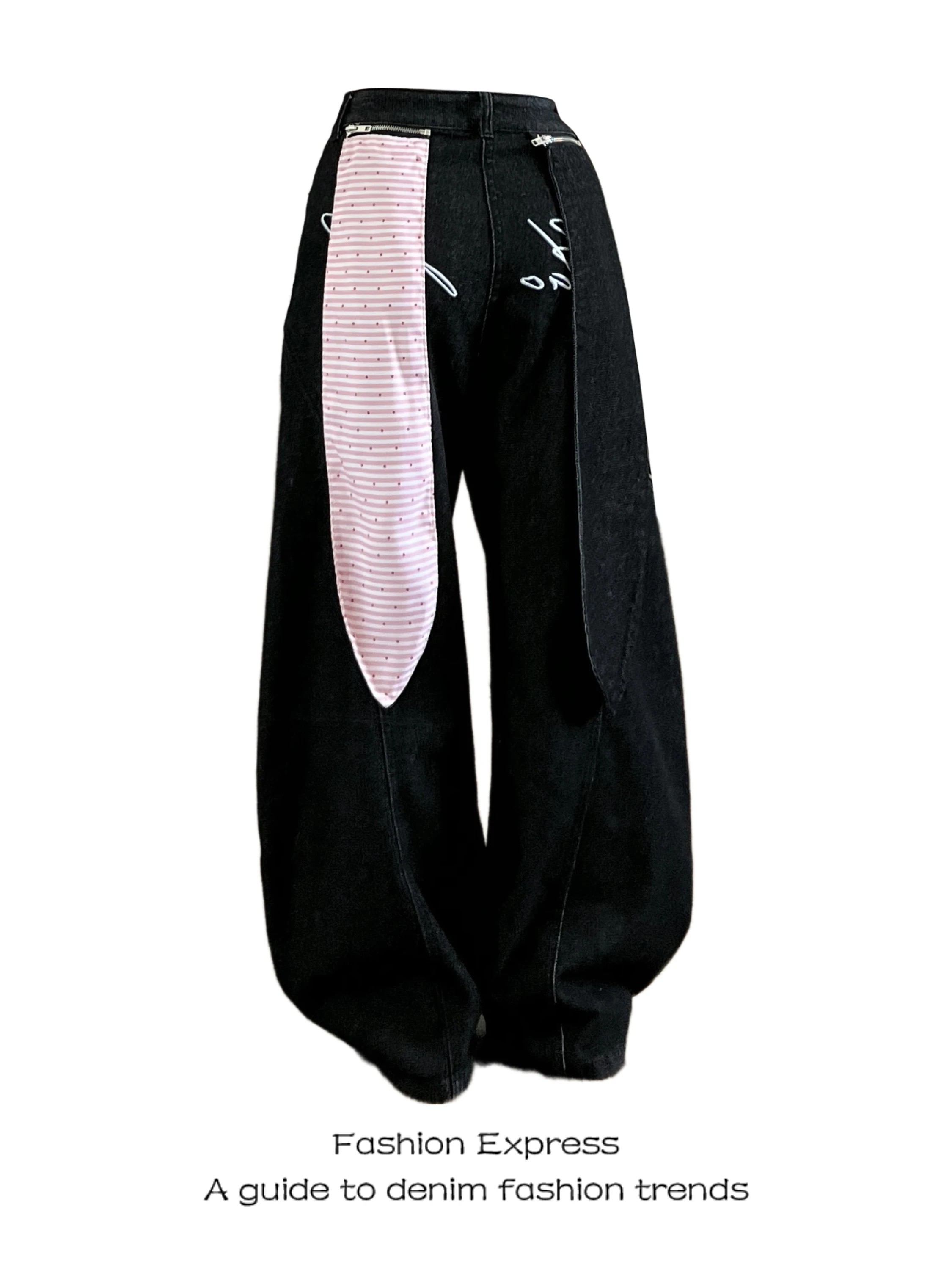 

Женские повседневные джинсы Bla с вышивкой в виде звезд, широкие брюки с высокой талией, американские ретро-джинсы с декоративными элементами, свободные, в стиле кэжуал