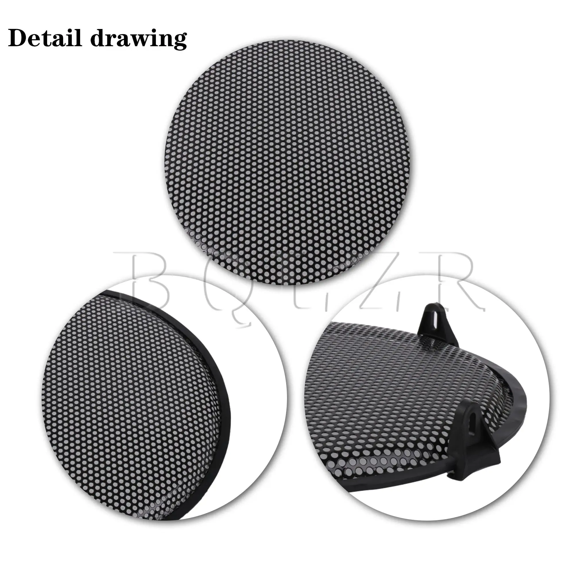 BQLZR-Capas Redondas Pretas para Grill para Home Theater, RV e Marine, 2PCs, 8 in