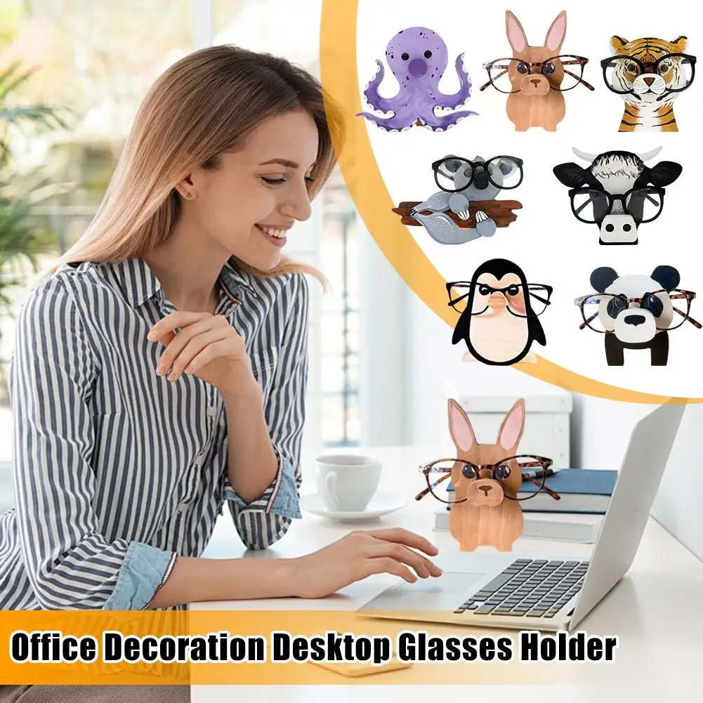 Cute Animal Glasses Stand Holder Wooden Puppy Dog Pet Fox Home Decor Rack Glasses Display Office Sunglasses Stand Shape Sun P3Y4