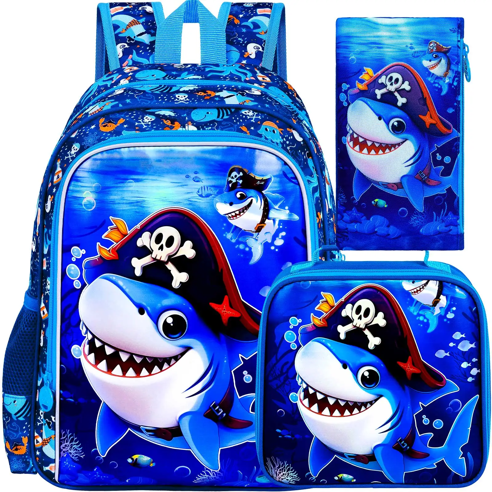 

3 шт. рюкзак с лисой для девочек, водонепроницаемая детская сумка для книг с коробкой для завтрака, 16-дюймовые дошкольные рюкзаки для начальной школы - розовая лиса