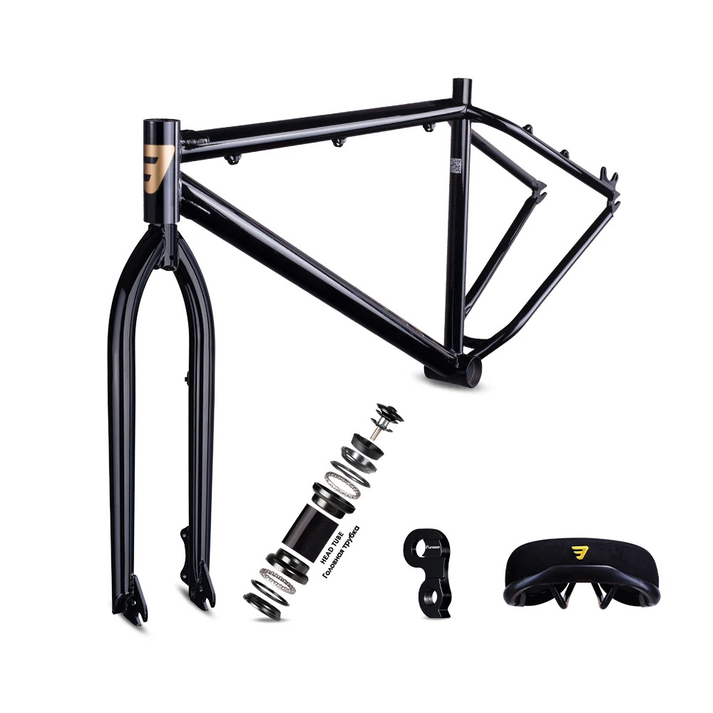 

Funsea Bike Frame 29 Wheelie Stunt Big BMX Bicycle Complete Knock Down Set Fork Saddle Headset Mech Hanger for Disc Brake