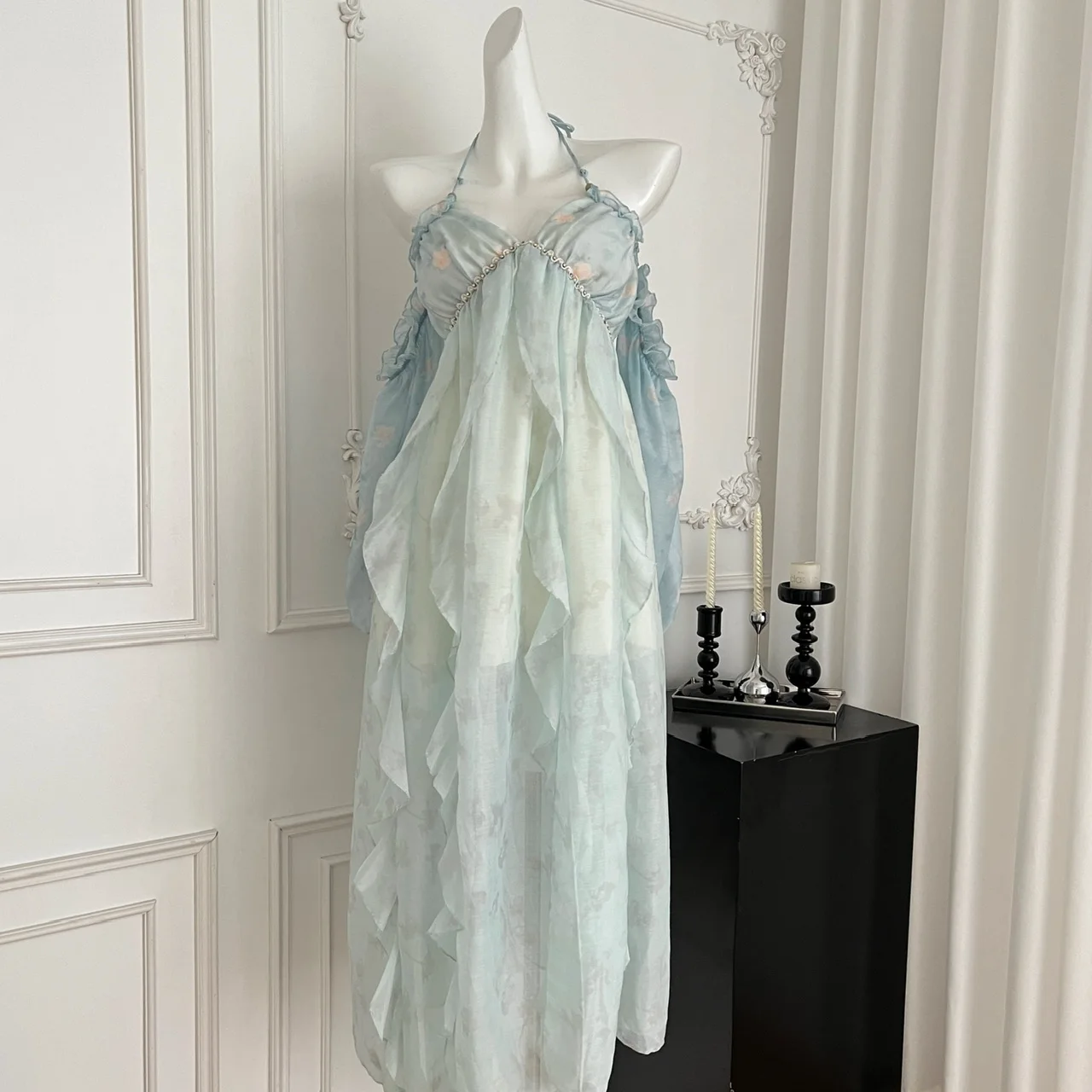 fairy dress long beach long white sheer Ethereal Fairy Dress white fairycore dress fairy dresses