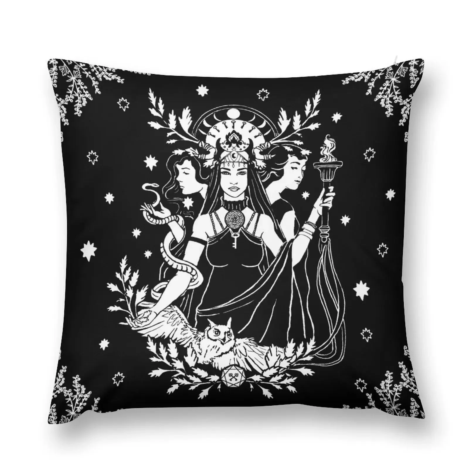 Hekate Triple Goddess Throw Pillow Cushions For Sofa Luxury Pillow Cover pillow