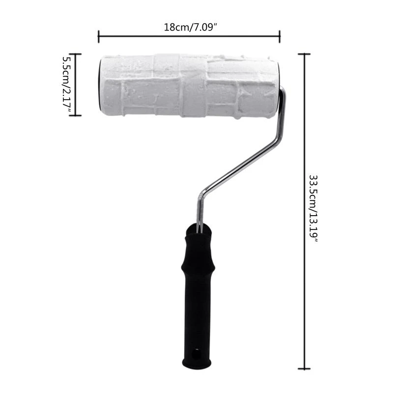 A2UD Household DIY Paint Embossing Roller Art Brush Construction Tool Brick Roller for Wall Paint Texture Rolling Flower Roll