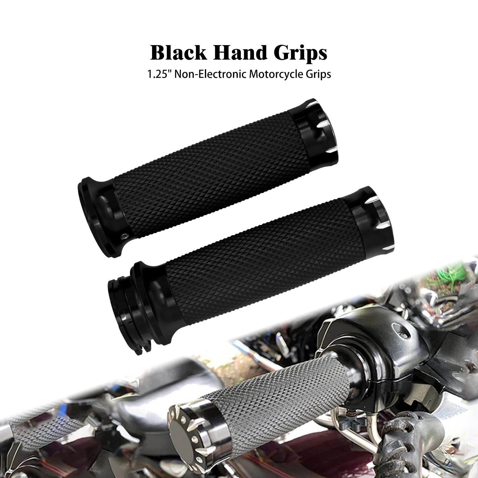 

Motorcycle 1" 25mm Hand Grips Black Handle Control Aluminum For Harley Sportster XL Touring 96-07 Dyna Softail 95-15 VRSC 02-17