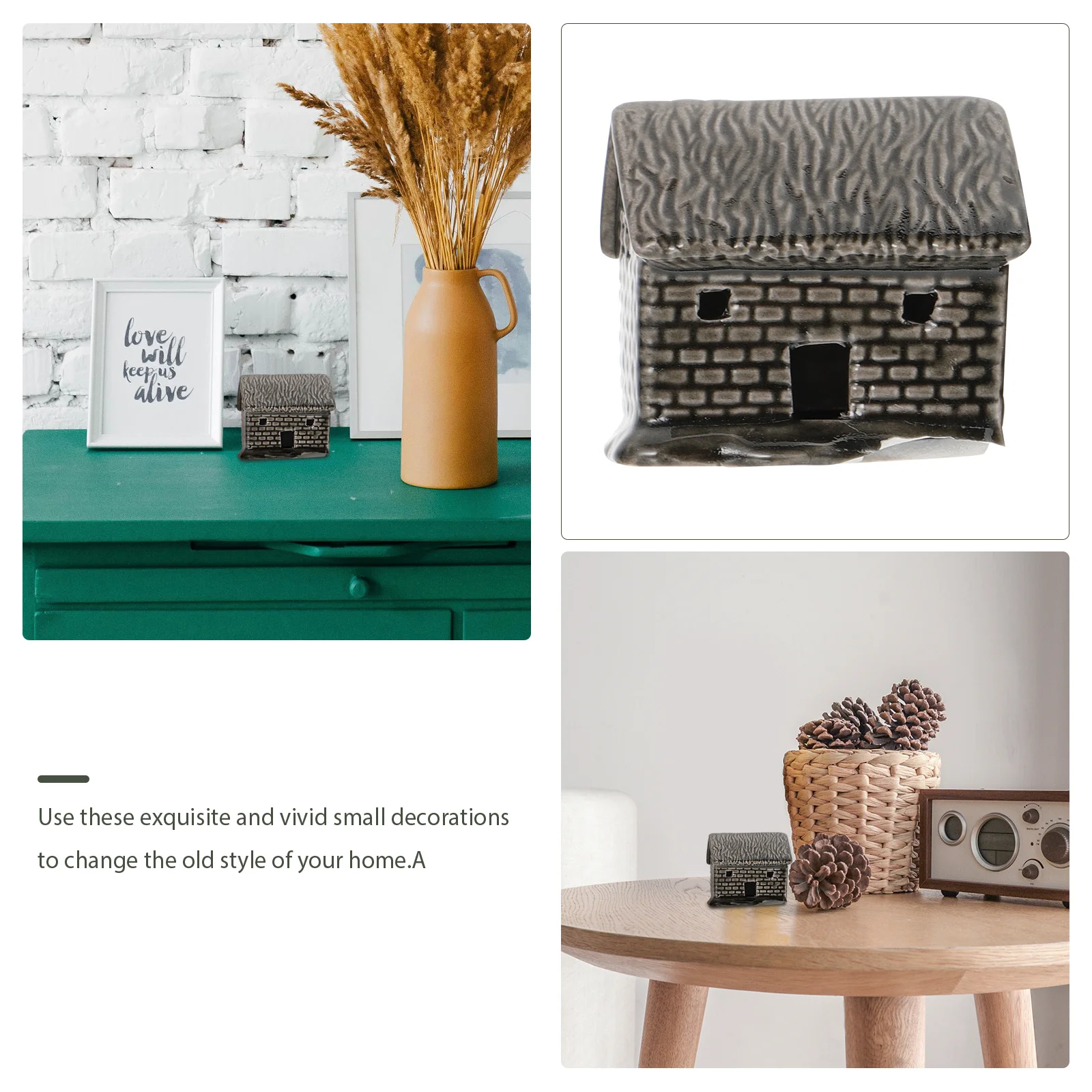 

3Pcs Ceramic Small Decor Water-Absorbent Stone Vivid Bonsai Ornament Aquarium Tank Crafts Micro Landscaping Gardening Bonsai