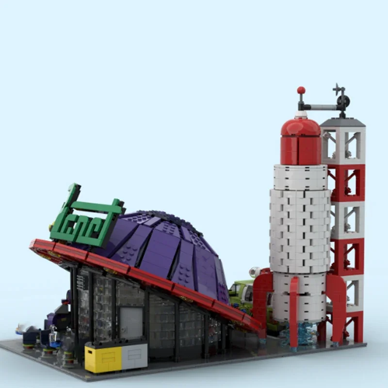 MOC-Street View Model Building Blocks, Pizza Planet Store, 1038 tijolos técnicos, montagem DIY, brinquedos famosos para crianças, presentes de férias