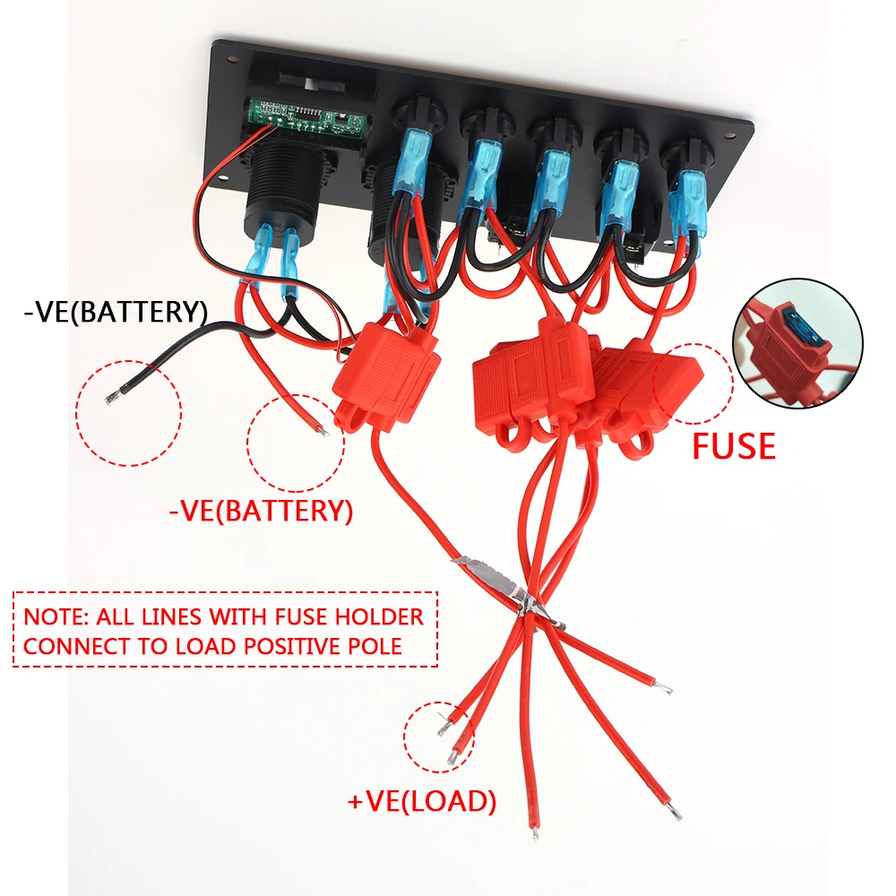 24V 12V 5-Gang-Schalttafel Licht umschalten USB-Ladegeräte 3,0 US-Stecker Netzteil Caravan Zubehör für Auto RV LKW Marine Boot