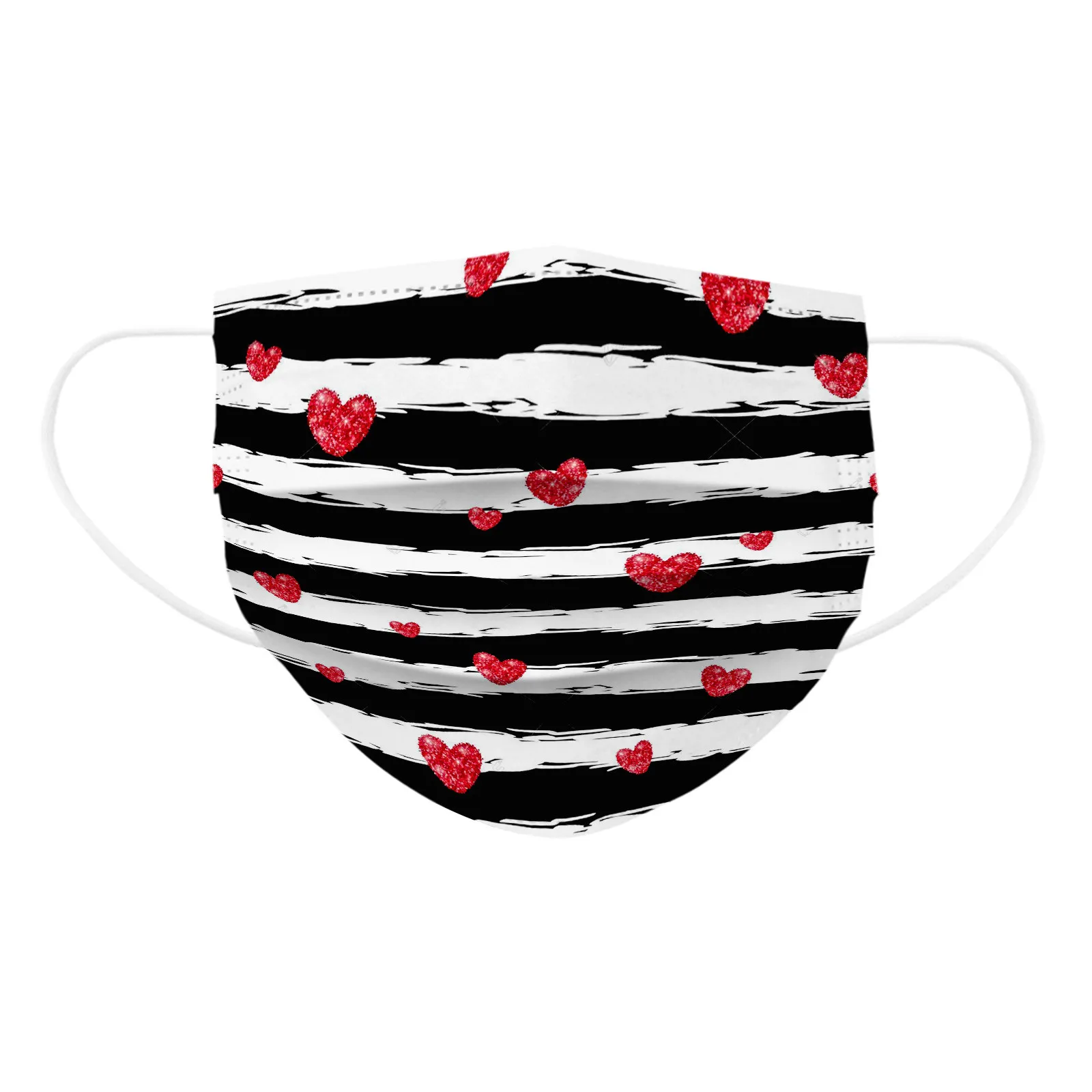 10/50 قطعة عيد الحب الكبار قناع غير قابل لإعادة الاستخدام زوجين واقية تنفس قناع الحب قناع مخطط المواعدة حماية #5