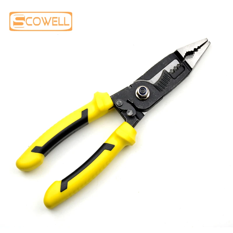 8-Inch Heavy-Duty Cable Pliers - Multi-Purpose, High-Carbon Steel with Non-Slip Grip, Ideal for Cutting & Stripping Wires