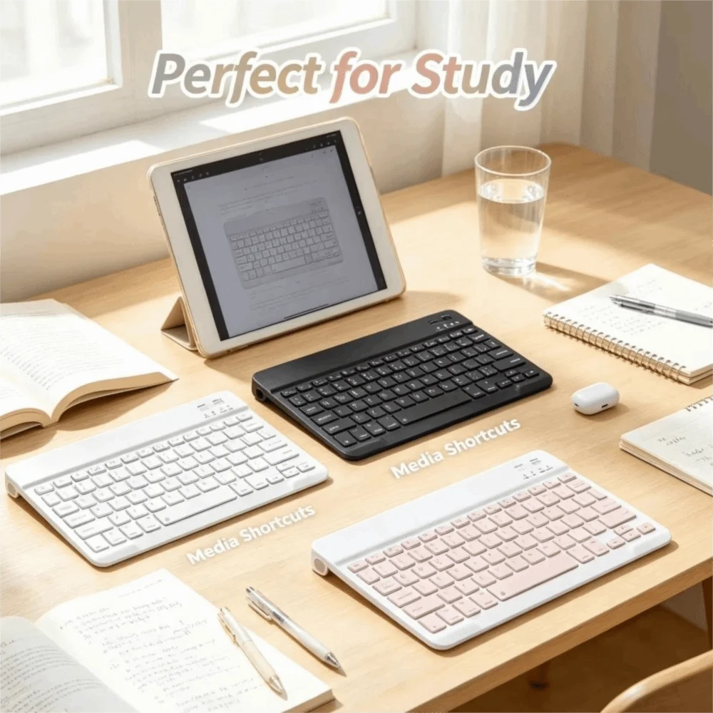 Universal 10 Inch Mini Keyboard Super Slim Rechargeable Slim Keyboard Wireless Mini Size Wireless Keyboard Travel Use