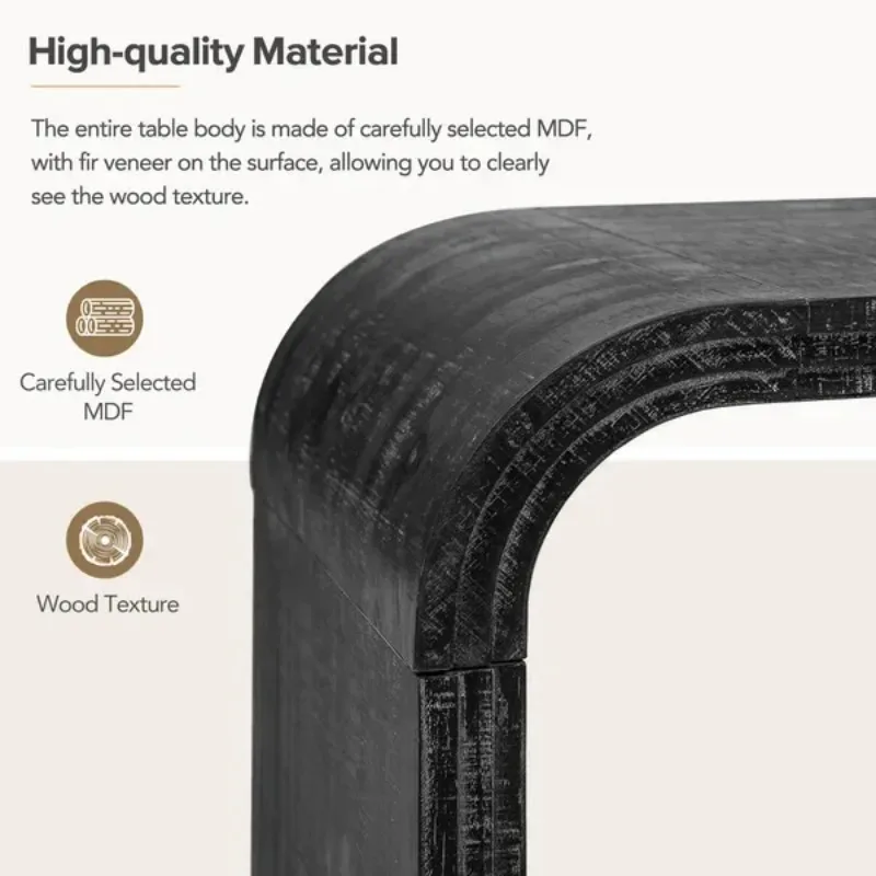 أثاث المنزل تسليط Wabi Sabi Furniture Whon Room طاولة طعام لغرفة النوم مكتب خشبي طاولات ركن القهوة السوداء #5