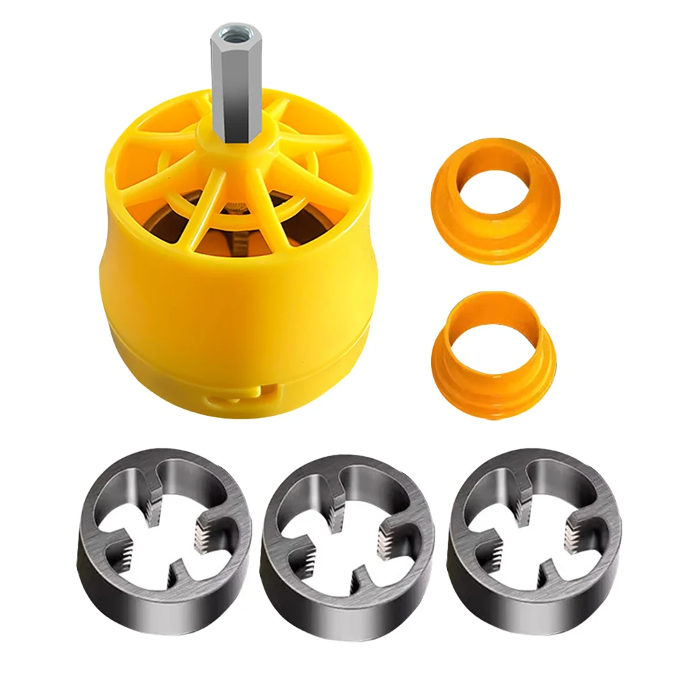 3Pcs Pipe Threader Kit 1/2In 3/4In 1In Dies For PVC Plastic Water Pipe Threading Tool Electric Drill Hole Expanding Accessories