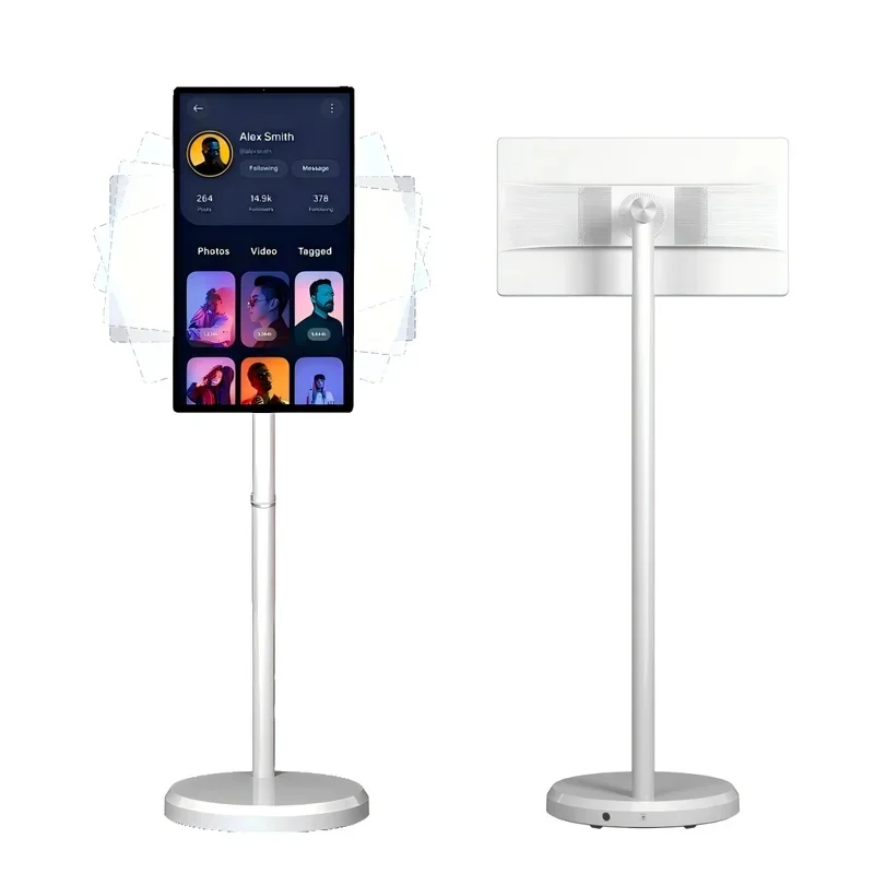 Rotatable 22 Inch Floor Stand Android 15 TV with 4K Beauty Camera 1080P StandbyMe Tablet Home Multi Media Display 72WH Battery