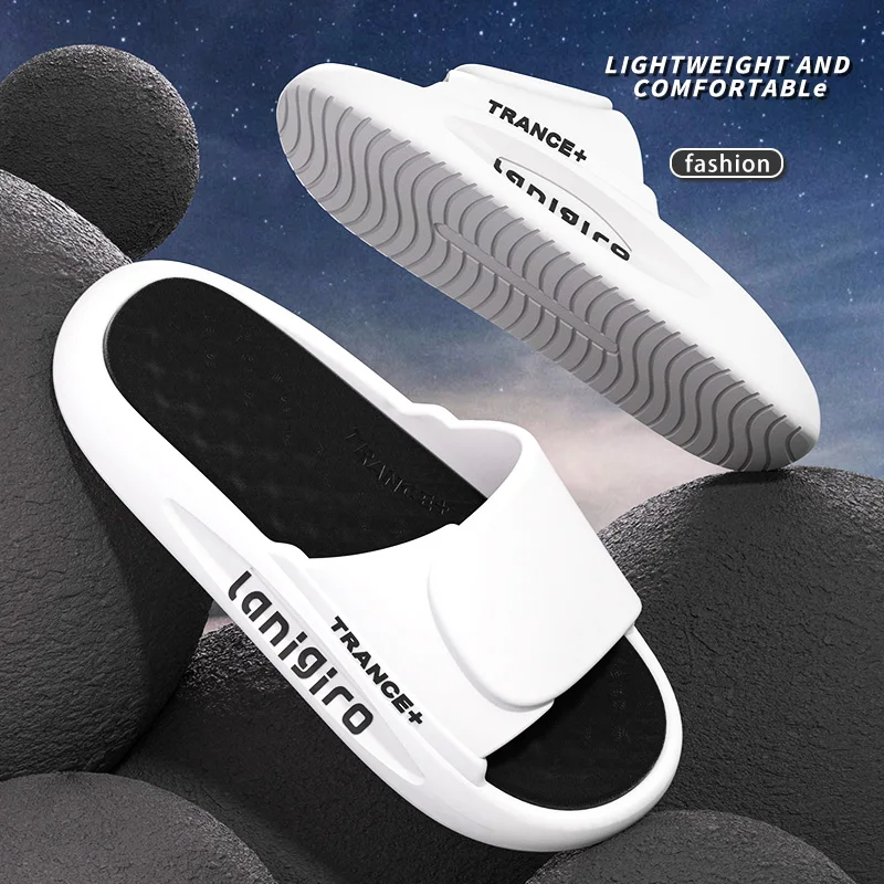 

2024 Summer Men's Slippers Indoor Bathroom Flat Anti-slip Flip Flop Sliders Outdoor Soft Comfortable Casual Sandals Shoes