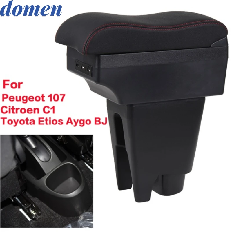 

For Peugeot 107 armrest box For Citroen C1 armrest box For Toyota Etios Aygo BJ car armrest box dedicated USB