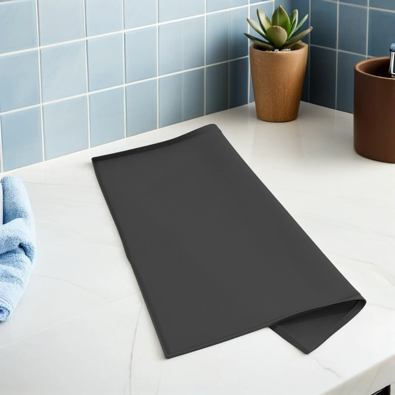 Mini Fridge Silicone Drip Pan with Elevated Border Drip Tray for Refrigerator Freezer Washing Machine Leak Resistant Easy Clean