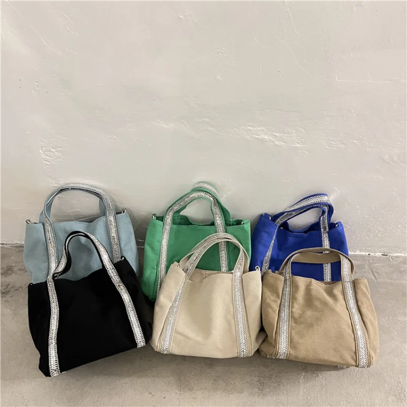 

Bolsos Para Mujer Новая женская модная простая холщовая сумка, повседневная универсальная удобная сумка на плечо сумки женские модные 2024