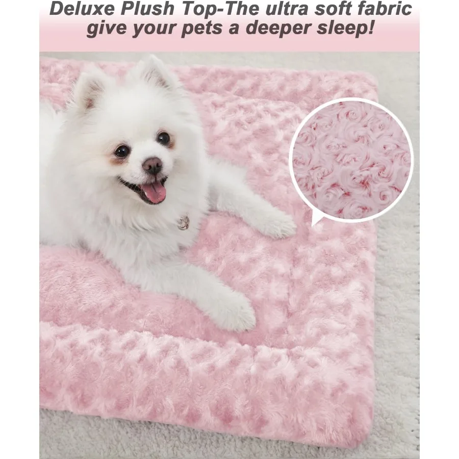 Tappetino per cuccia per cani lavabile Tappetino per casse Letti per cuccia per animali domestici morbidi e soffici Materasso per dormire per cani di taglia grande, media e piccola, jumbo, 41 x 27 pollici