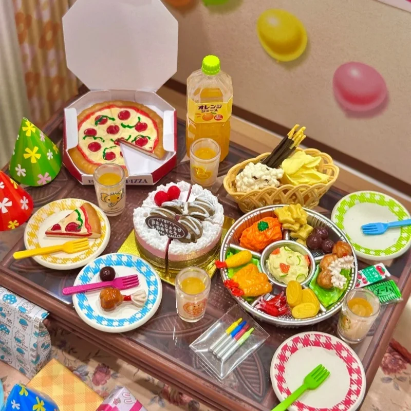 

Hot Genuine Re-Ment Friends Are All Here! Birthday Banquet Party Miniature Scene Simulation Fine Blind Box Desktop Gifts Toys