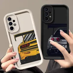 Cartoon JDM Sports Car Case For Samsung Galaxy A55 5G Cases A35 A13 A54 A53 A52 A34 A33 A32 A21S A14 A23 A24 A51 A71 Phone Cover