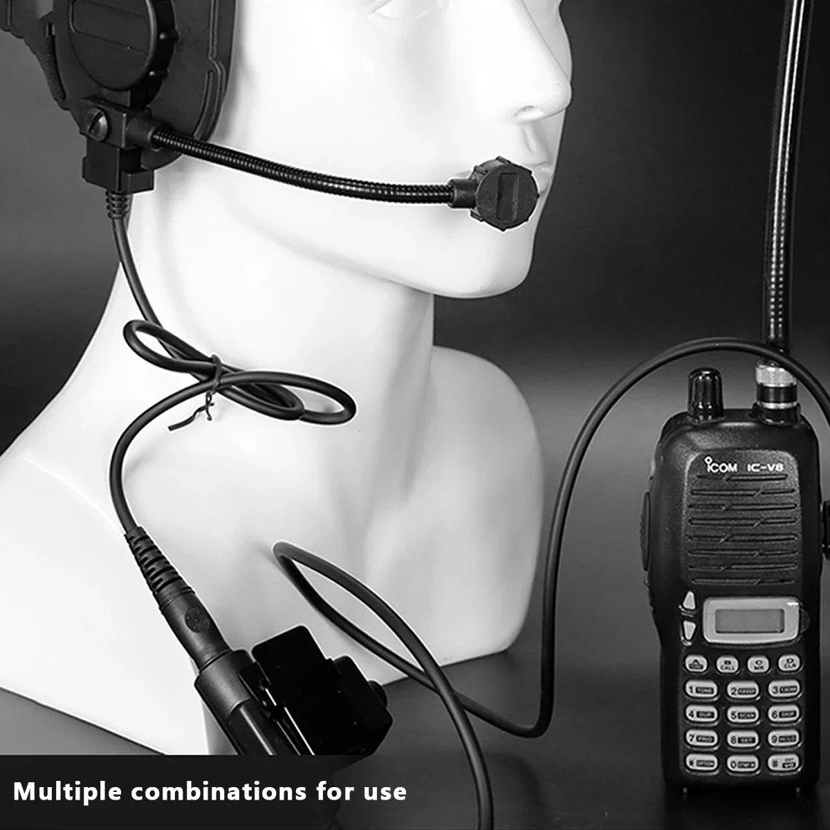 Tactical U94 PTT Cable Plug Headset Adapter for Walkie Talkie TYT F8 Baofeng UV-5R Radio Motorola Kenwood Outdoor Shooting