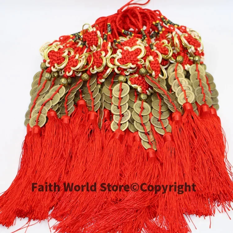 

wholesale -20P TOP COOL gift Pocket mascot efficacious fortune Mascot Money Drawing FENG SHUI lucky copper cash Chinese knot