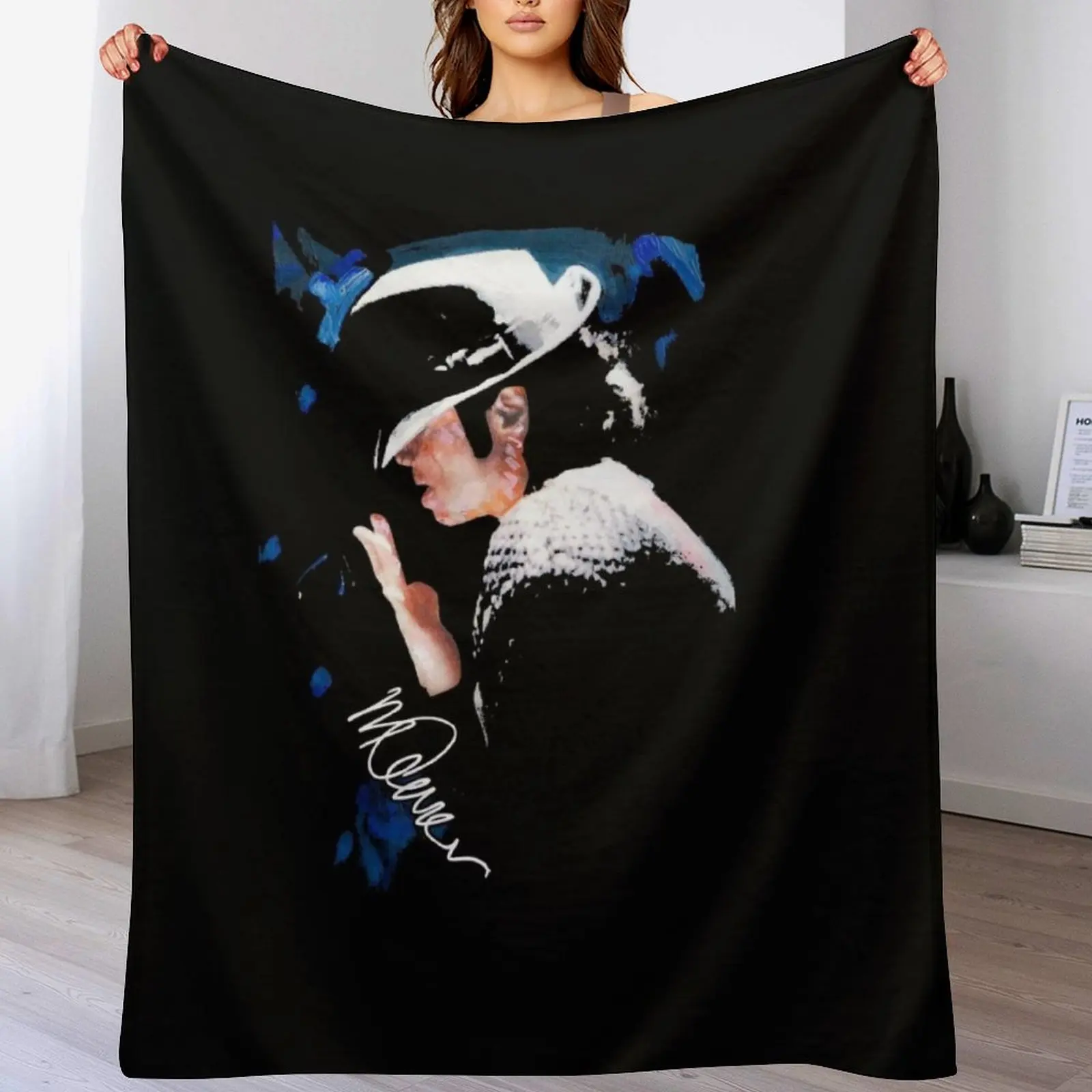 

Michael Tipped Hat Jackson Iconic Pose Throw Blanket All Season Soft Lightweight Blanket for Home