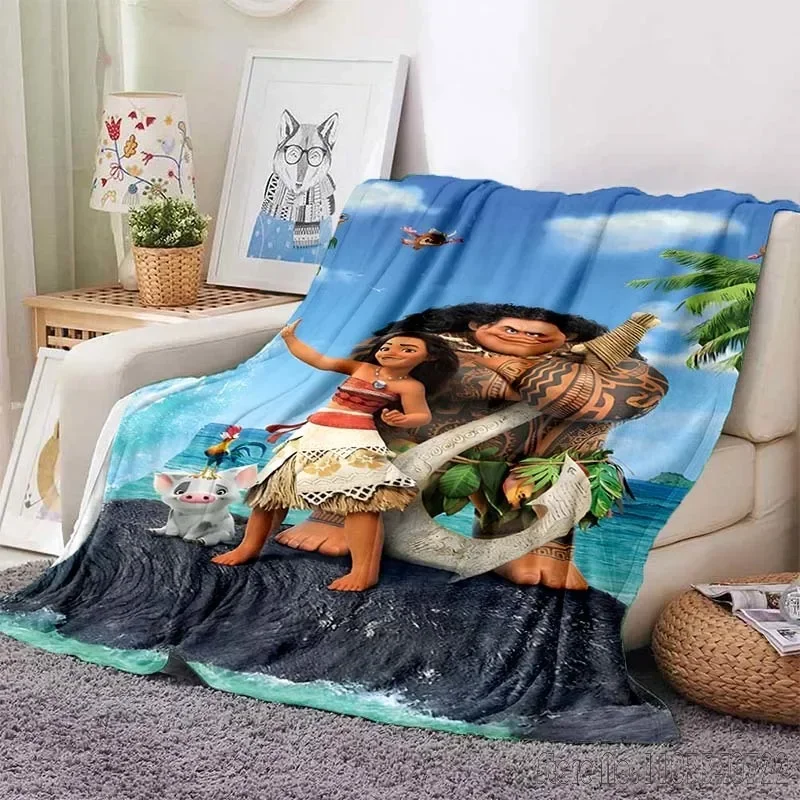 Anime Moana Cartoon  Blanket Soft Fluffy Throw Children Adult Sofa Plush Summer Bedspread Throw Blanket for Sofa