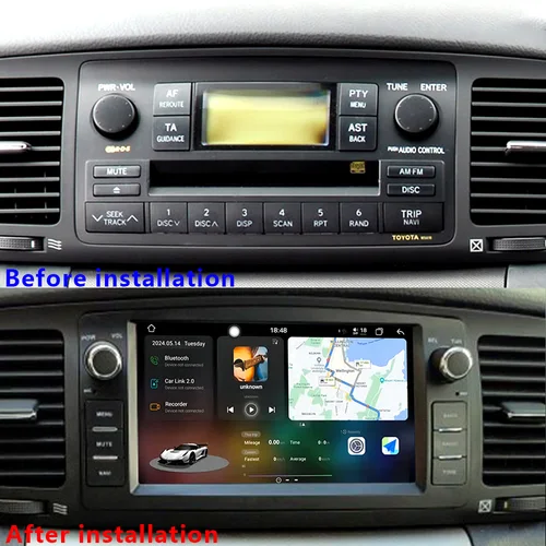 CHSTEK Android 13 Radio de coche para Toyota Corolla E120 2000-2006 BYD F3 inalámbrico Carplay Multimedia WIFI 4G navegación FM BT