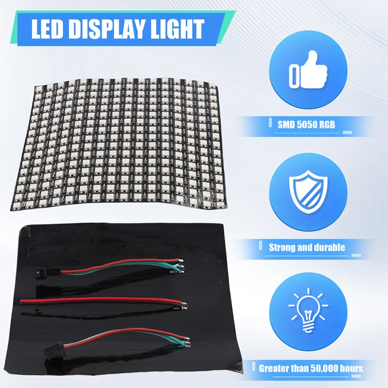 WS2812 Led Programmable Light Individually Addressable Flexible For Video Display, DC5V (16X16)