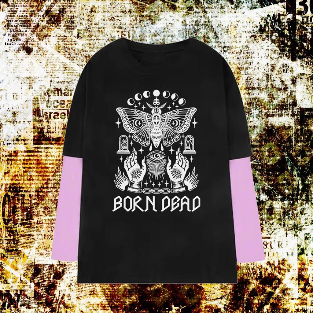 Américain Vintage Creative Comic Motif Imprimer T-shirt Femmes Mode Casual Lâche Tee Gothique Harajuku Esthétique High Street Top