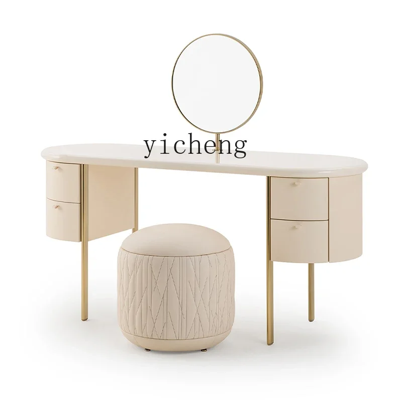 

Italian-Style Light Luxury Dressing Table Bedroom and Household Small Apartment Princess Stool Simple Makeup Table
