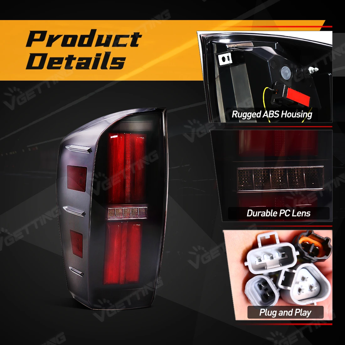 LED الضوء الخلفي الذيل مصابيح لتويوتا تاكوما 2016 2017 2018 2019 2020 2021 2022 2023 الخلفية الضباب مصباح بدوره إشارة عكس ضوء الفرامل #3