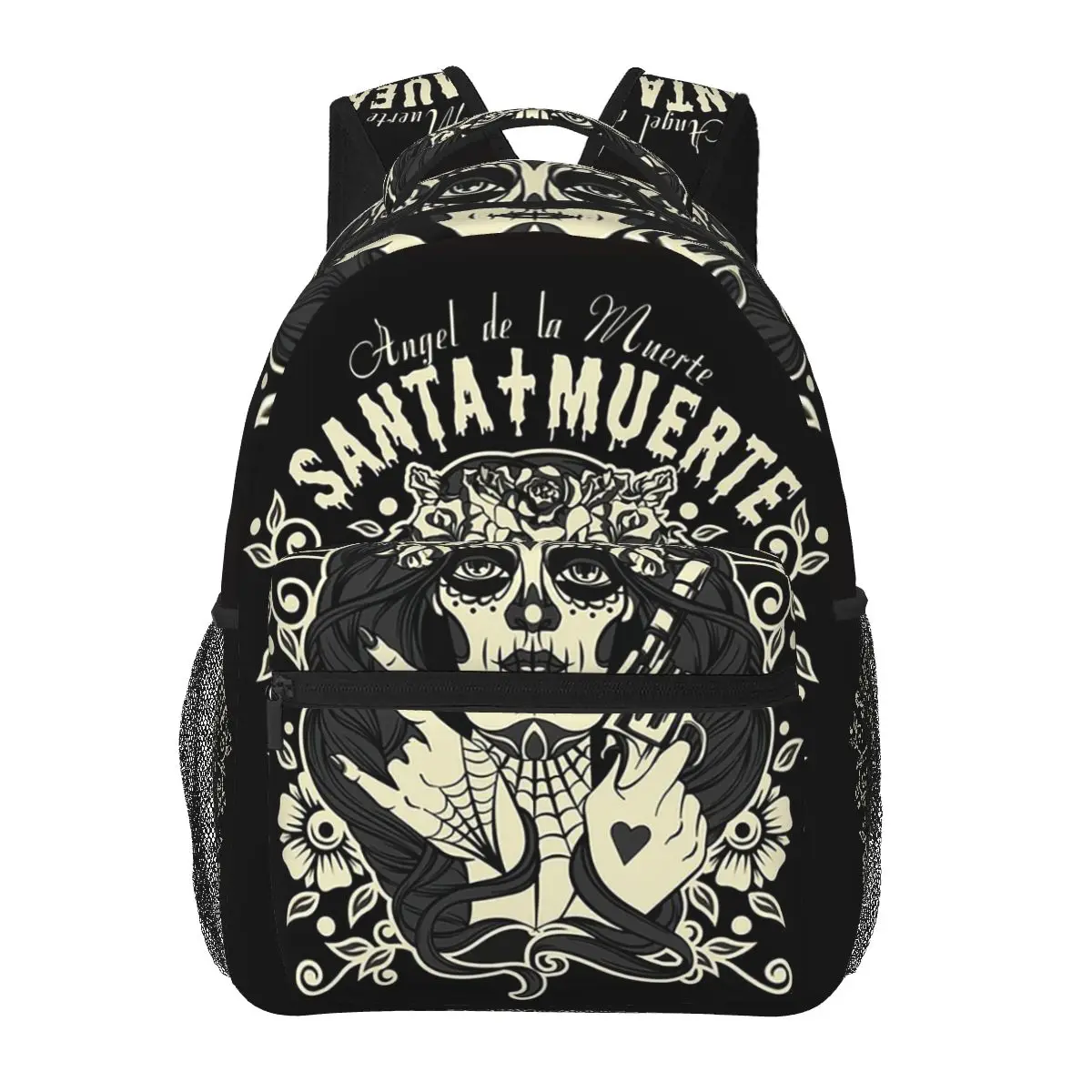 Santa Muerte Spanish Backpacks Boys Girls Bookbag Children School Bags Cartoon Laptop Rucksack Shoulder Bag Large Capacity